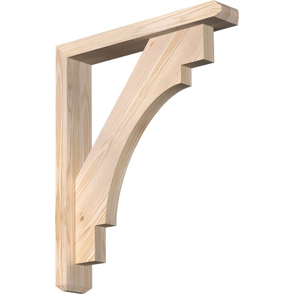 Ekena Millwork Merced Craftsman Smooth Bracket w/ Offset Brace, Douglas Fir, 3 1/2"W x 20"D x 24"H BKT0402X20X24MRC04SDF - main